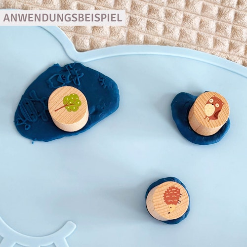 Knetstempel Holz 6er-Set Frühling