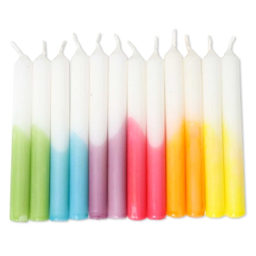 Dip Dye Kerzen Gebursttagsring 12 Stück