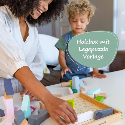 37 Holzbausteine pastell