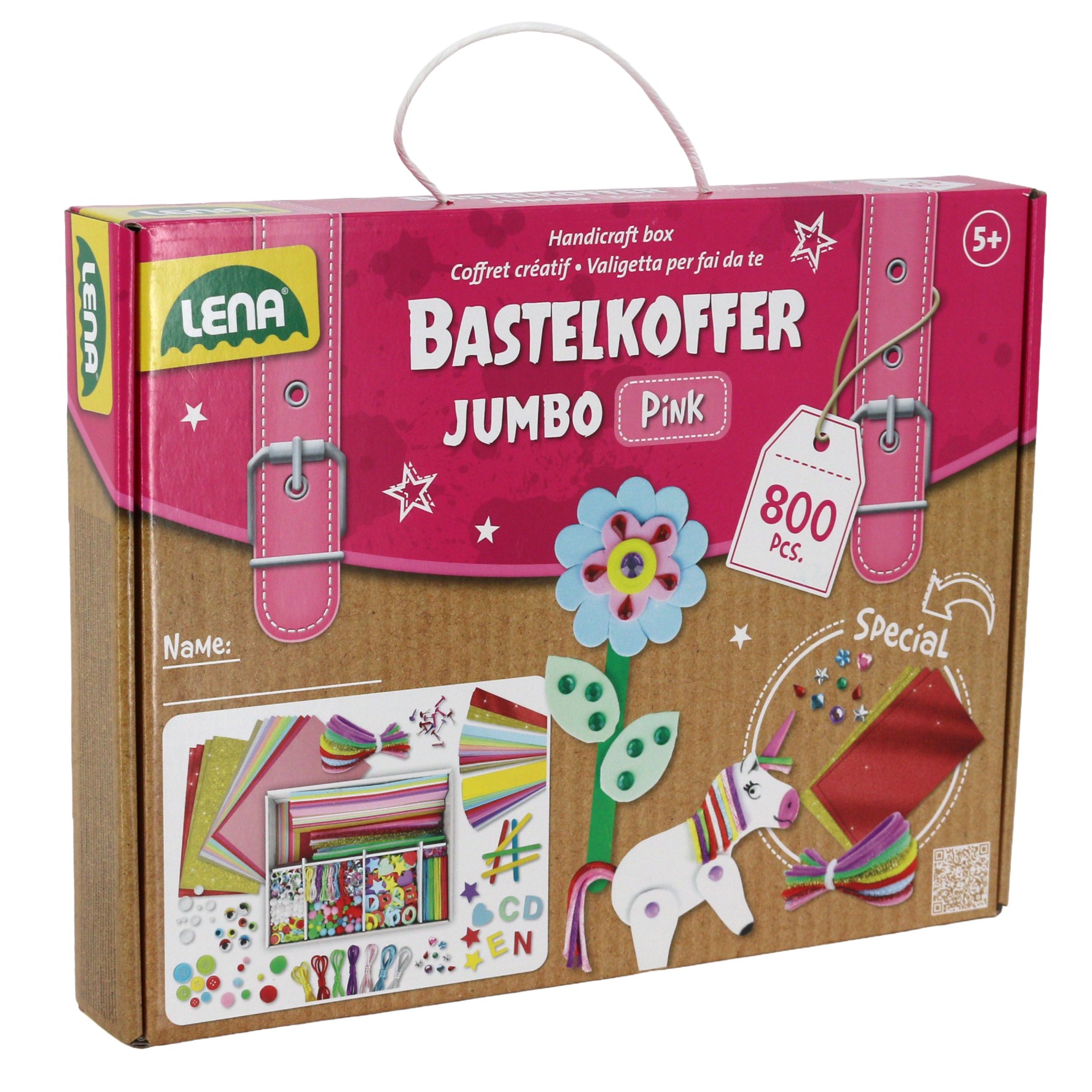 Bastelkoffer groß pink 800 Teile ab 5 Jahren