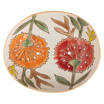 Ovale Seifenschale aus Keramik SUMMER rot
