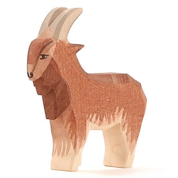Ziegenbock handbemalte Holzfigur 10,5 cm hoch