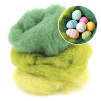 Ostergras pflanzengefärbt & gekämmt 3 Grüntöne 50 g