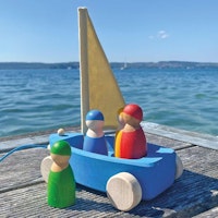 Strandsegler mit vier Regenbogenfreunden, 5-tlg.