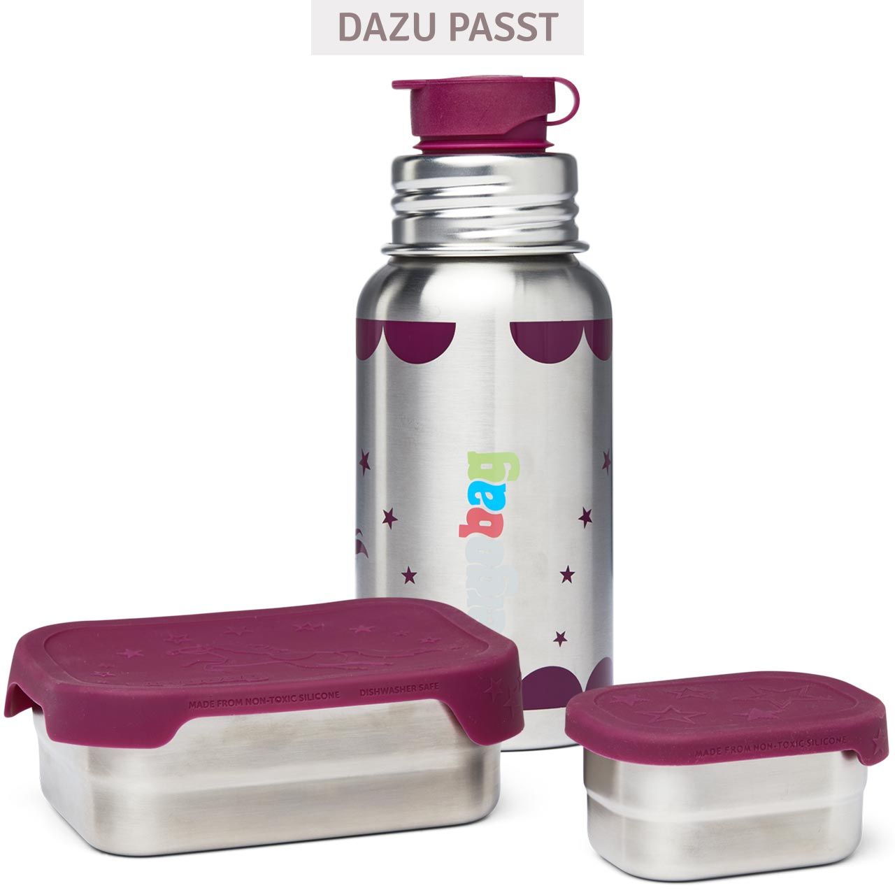 Wilderdog Doggie Bag – Wasserabweisender Futterkorb Mit Edelstahlbecher, Lila, Für Unterwegs