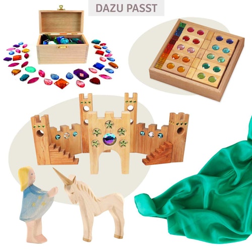 Spieltuch Seide dunkelgrün mittel 89 x 89 cm