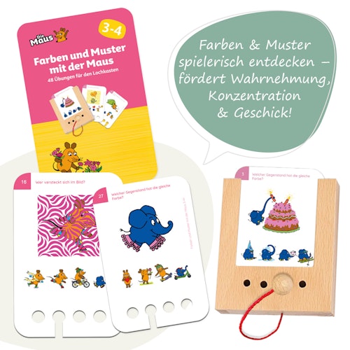 Kartensatz Farben und Muster mit der Maus ab 3-4 Jahren (ohne Lochkasten)
