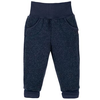 Warme Woll Fleece Hose Bündchen marine