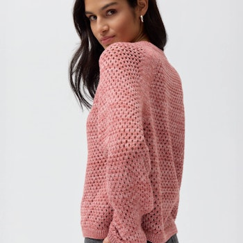 Weicher leichter Damen Sommerstrick Pullover rose