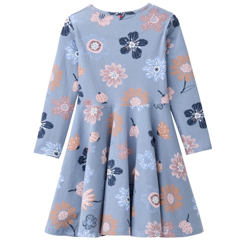 Langarm Flatterkleid Herbstblumen