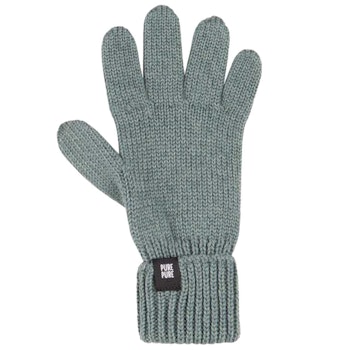 Fingerhandschuhe Umschlagbund Wolle Seide salbeigrün