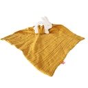 Vorschaubild Beißring aus Naturkautschuk mit Schmusetuch senfgelb