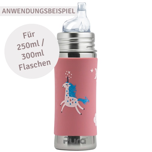 Pura kiki Silikonhülle mit Griff Sportflaschen – grün