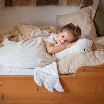 XL Kuscheltier & Wärmekissen Gans Dinkelspelz weiß