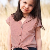 Leichte Popelin Bluse kurzarm