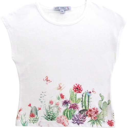 Sommer Shirt Blumen-Druck