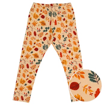 Jersey Leggings Herbstblätter beige