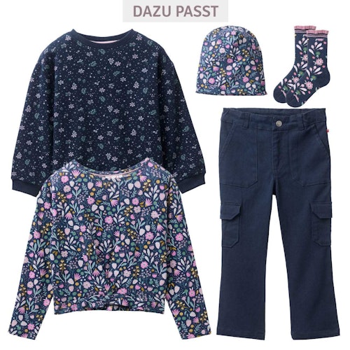 Langarmshirt Bindedetail Blümchen