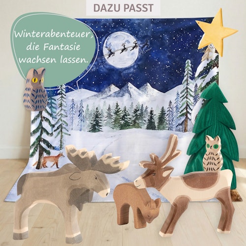 Elch Holzfigur 15,5 cm