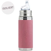Isolierte Kleinkindflasche ab 6 Monate Trinklernaufsatz altrosa