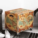 Vorschaubild Rollbox mit Deckel Weltkarte 40,5 x 45,5 x 33 cm