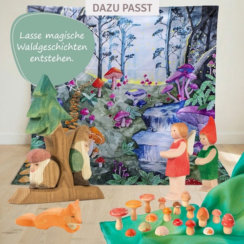 Tannenzwerge 3-tlg. Holzfiguren & Holzbaum 15,5 cm