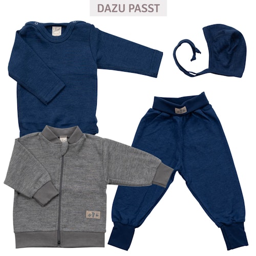 Babyjacke Wolle Seide mit Bündchen