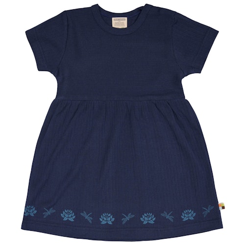 Dehnbares Kleid kurzarm Rippe