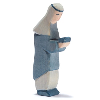 König blau orientalisch - Krippenfigur aus Holz 14,5