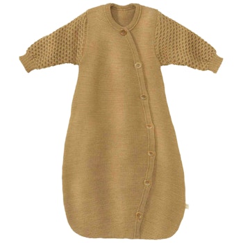 Langarm Strick-Schlafsack Wolle karamell 18°C - 20°C