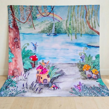 Spieltuch Bio-Baumwolle Feengarten 100 x 100 cm