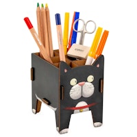 Stiftehalter Katze – Holz Stiftebox mit Stecksystem