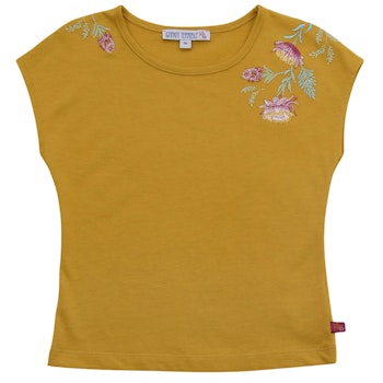 Sommerliches Shirt Blumen ocker