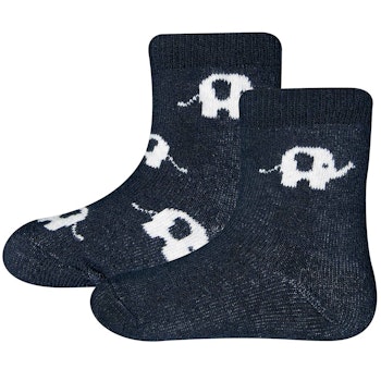 Baby Thermo Socken 2er Pack Elefanten navy