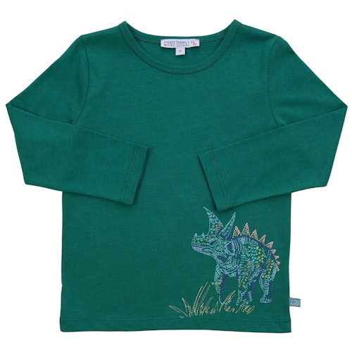 Langarmshirt Dinosaurier-Stickerei