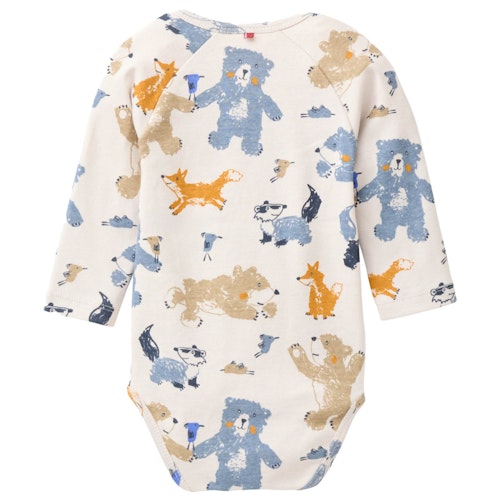 Bequemer Wickelbody langarm Savannentiere