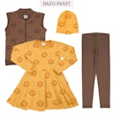 Vorschaubild Langarm Flatterkleid