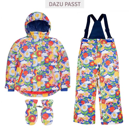 Schneejacke Retro-Motive gefüttert