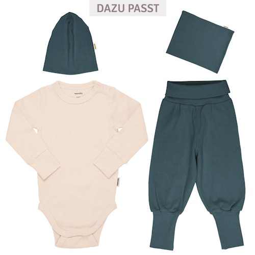 Body langarm breite Bündchen Rippe