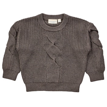 Strickpullover Zopfmuster braun 100% BioBaumwolle