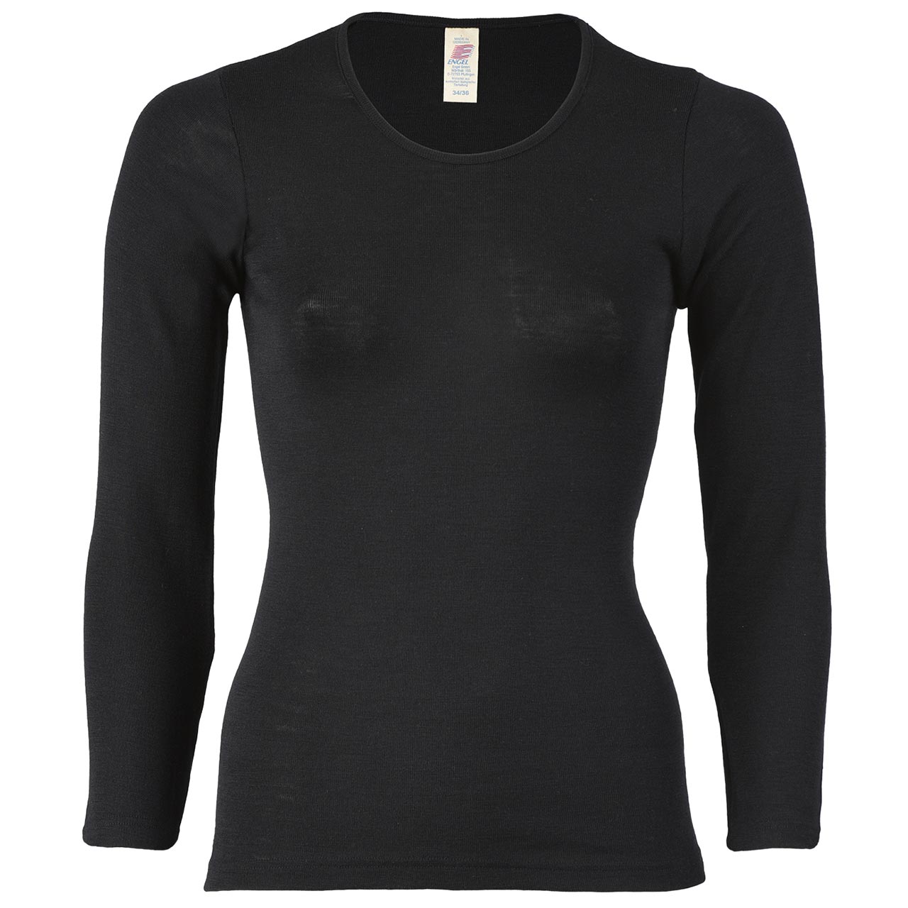 Damen Wolle Seide Langarmshirt