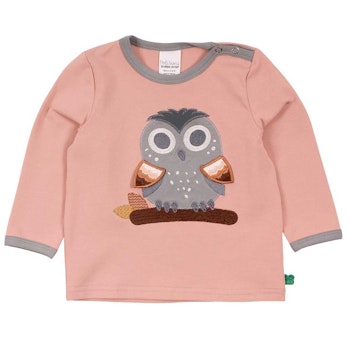 Süßes Langarmshirt Eule rosa