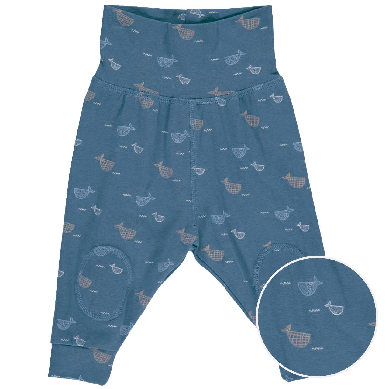 Leichte Krabbelhose Kniepatches Wale