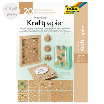 Motivblock Kraftpapier – 20 Blatt Motivpapier & -karton