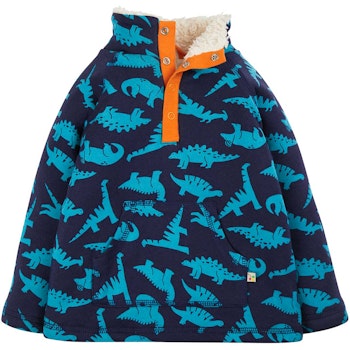 Plüsch Pullover Dino-Motive indigo