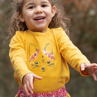 Langarmshirt mit Vogel Stickerei