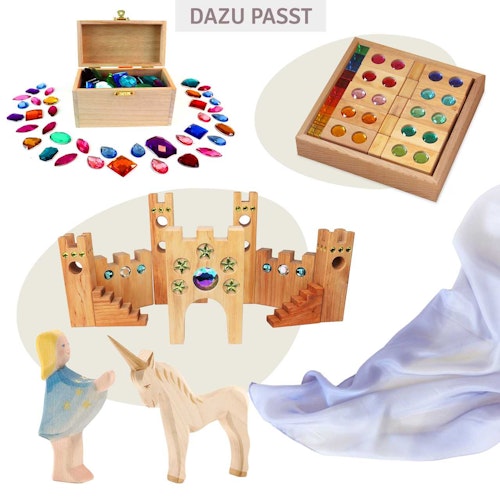 Spieltuch Seide Stein-grau mittel 89 x 89 cm