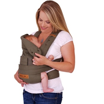 Baby Tragehilfe ab Geburt unkompliziert mit Klett marine/anthrazit