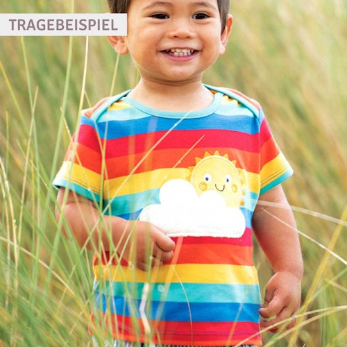 Streifen T-Shirt kurzarm Blume