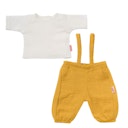 Vorschaubild Puppen Latzhose m. Shirt 28-35cm honiggelb, Bio-Baumwolle